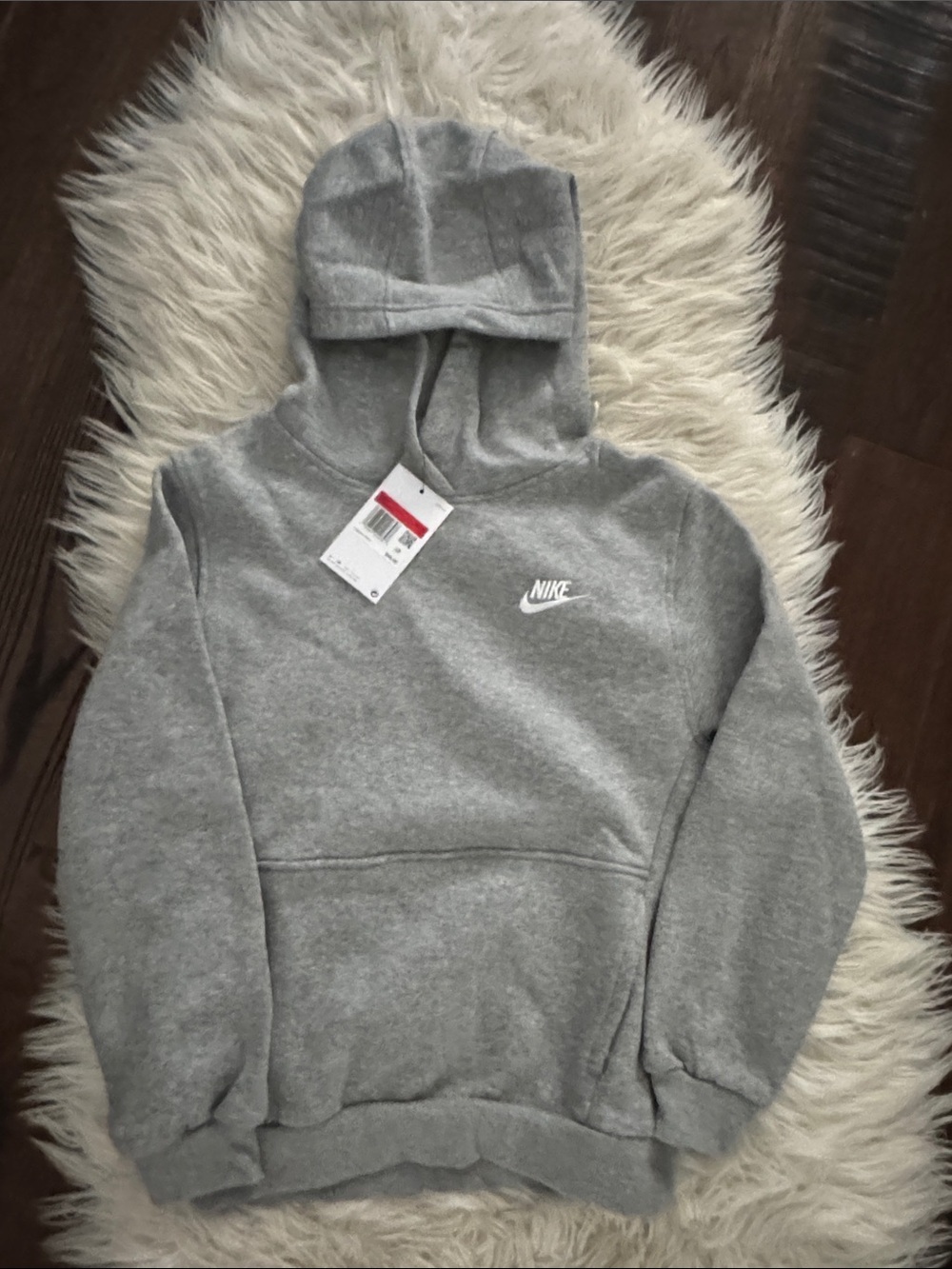 Nike Grey Pullover Hoodie with White Logo